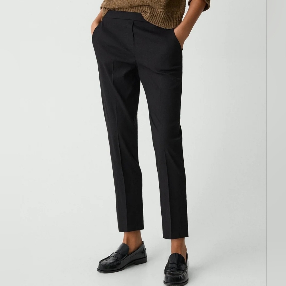 Theory Treeca Good Linen Pants – Cropped Slim Fit (Style K0203201) – Size 6